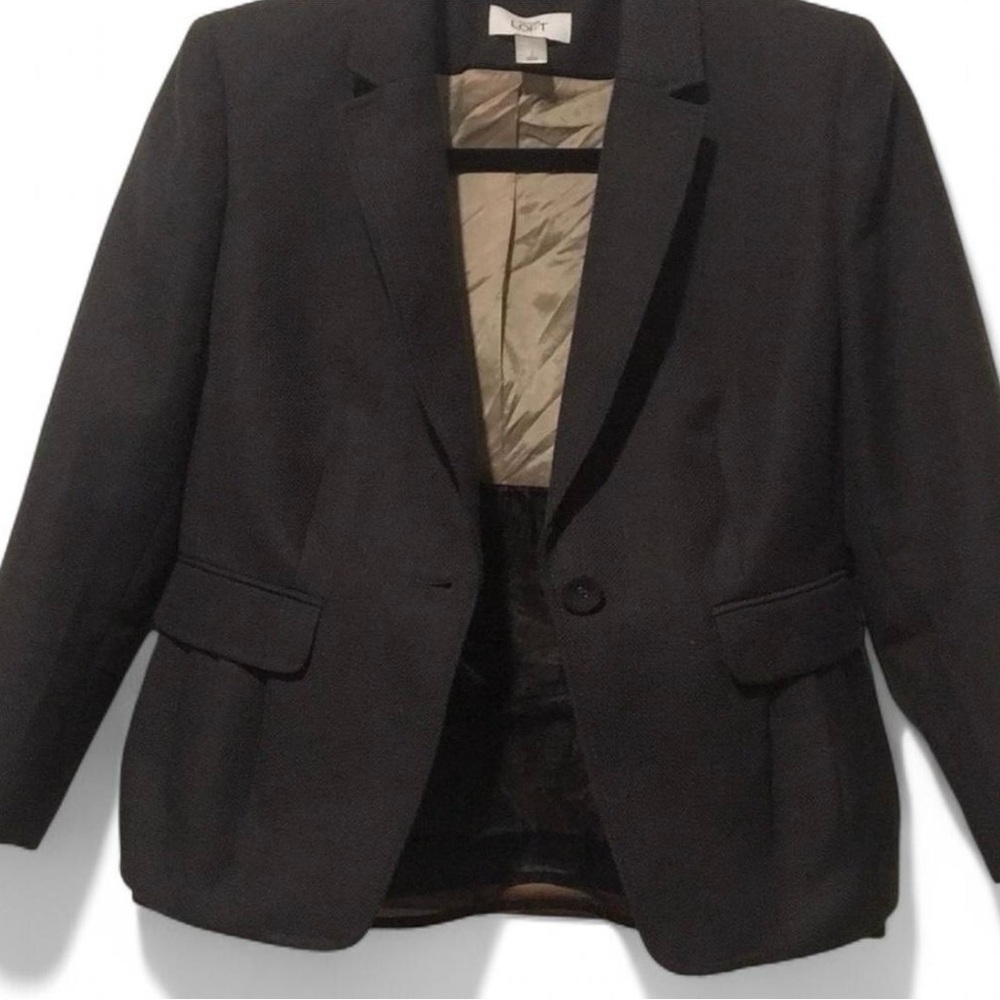 Ann Taylor Loft blazer jacket, dark gray, size 2